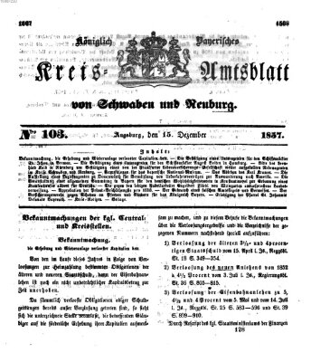 Königlich Bayerisches Kreis-Amtsblatt von Schwaben und Neuburg Dienstag 15. Dezember 1857