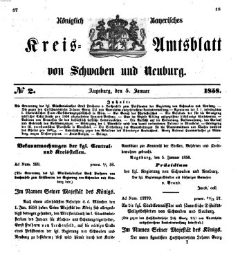 Königlich Bayerisches Kreis-Amtsblatt von Schwaben und Neuburg Dienstag 5. Januar 1858