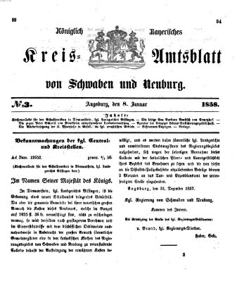 Königlich Bayerisches Kreis-Amtsblatt von Schwaben und Neuburg Freitag 8. Januar 1858