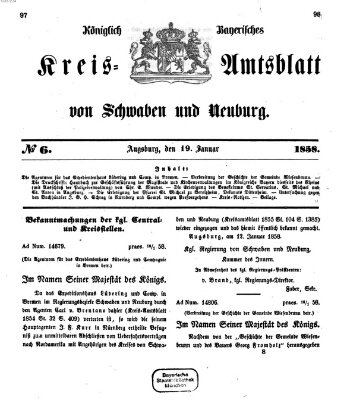 Königlich Bayerisches Kreis-Amtsblatt von Schwaben und Neuburg Dienstag 19. Januar 1858