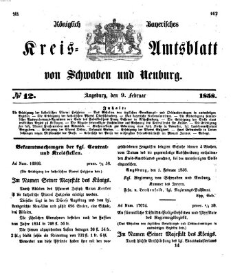 Königlich Bayerisches Kreis-Amtsblatt von Schwaben und Neuburg Dienstag 9. Februar 1858