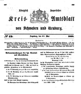 Königlich Bayerisches Kreis-Amtsblatt von Schwaben und Neuburg Freitag 21. Mai 1858