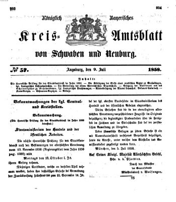 Königlich Bayerisches Kreis-Amtsblatt von Schwaben und Neuburg Freitag 9. Juli 1858