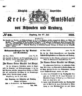 Königlich Bayerisches Kreis-Amtsblatt von Schwaben und Neuburg Dienstag 27. Juli 1858