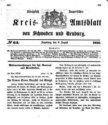 Königlich Bayerisches Kreis-Amtsblatt von Schwaben und Neuburg Dienstag 3. August 1858