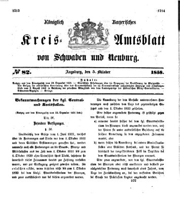 Königlich Bayerisches Kreis-Amtsblatt von Schwaben und Neuburg Dienstag 5. Oktober 1858