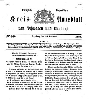 Königlich Bayerisches Kreis-Amtsblatt von Schwaben und Neuburg Dienstag 23. November 1858