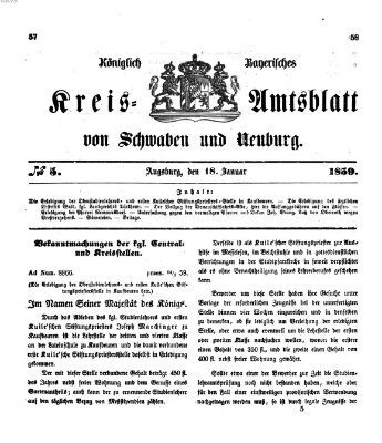 Königlich Bayerisches Kreis-Amtsblatt von Schwaben und Neuburg Dienstag 18. Januar 1859