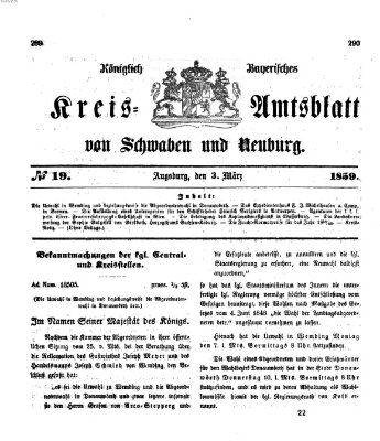 Königlich Bayerisches Kreis-Amtsblatt von Schwaben und Neuburg Donnerstag 3. März 1859