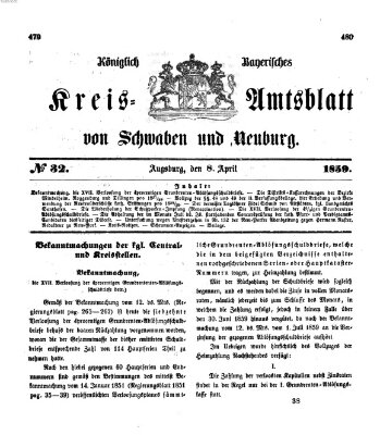 Königlich Bayerisches Kreis-Amtsblatt von Schwaben und Neuburg Freitag 8. April 1859