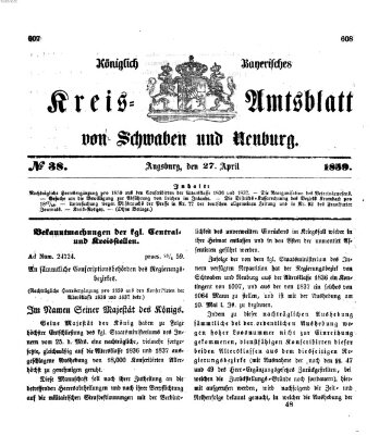 Königlich Bayerisches Kreis-Amtsblatt von Schwaben und Neuburg Mittwoch 27. April 1859