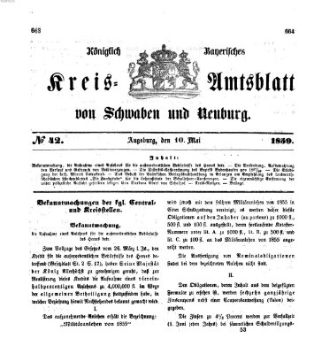 Königlich Bayerisches Kreis-Amtsblatt von Schwaben und Neuburg Dienstag 10. Mai 1859