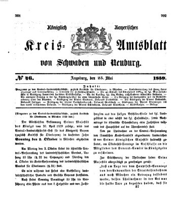 Königlich Bayerisches Kreis-Amtsblatt von Schwaben und Neuburg Mittwoch 25. Mai 1859