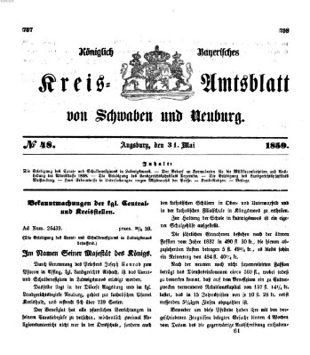 Königlich Bayerisches Kreis-Amtsblatt von Schwaben und Neuburg Dienstag 31. Mai 1859