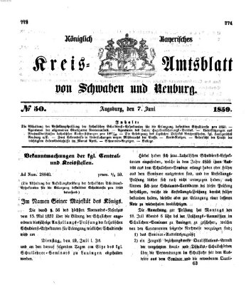 Königlich Bayerisches Kreis-Amtsblatt von Schwaben und Neuburg Dienstag 7. Juni 1859