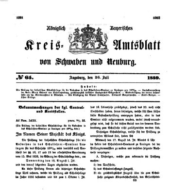 Königlich Bayerisches Kreis-Amtsblatt von Schwaben und Neuburg Dienstag 26. Juli 1859