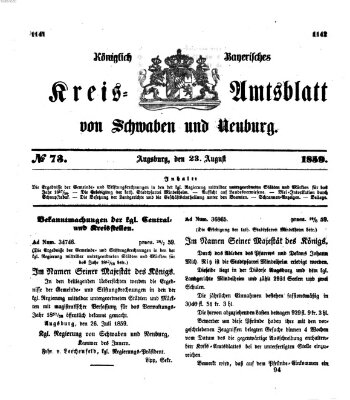 Königlich Bayerisches Kreis-Amtsblatt von Schwaben und Neuburg Dienstag 23. August 1859