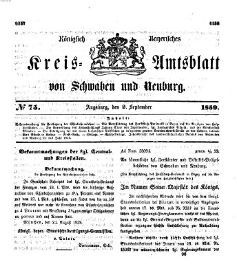 Königlich Bayerisches Kreis-Amtsblatt von Schwaben und Neuburg Freitag 2. September 1859