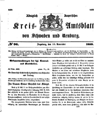 Königlich Bayerisches Kreis-Amtsblatt von Schwaben und Neuburg Dienstag 15. November 1859