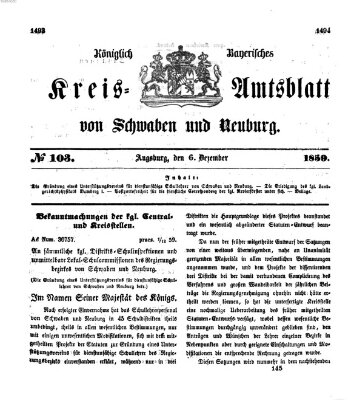 Königlich Bayerisches Kreis-Amtsblatt von Schwaben und Neuburg Dienstag 6. Dezember 1859