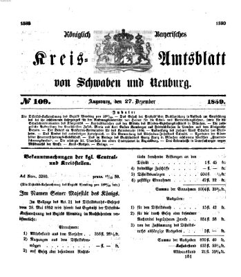 Königlich Bayerisches Kreis-Amtsblatt von Schwaben und Neuburg Dienstag 27. Dezember 1859