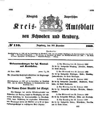 Königlich Bayerisches Kreis-Amtsblatt von Schwaben und Neuburg Freitag 30. Dezember 1859