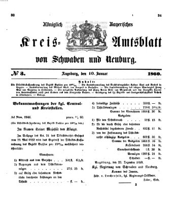 Königlich Bayerisches Kreis-Amtsblatt von Schwaben und Neuburg Dienstag 10. Januar 1860