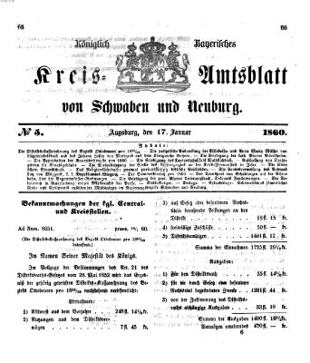 Königlich Bayerisches Kreis-Amtsblatt von Schwaben und Neuburg Dienstag 17. Januar 1860