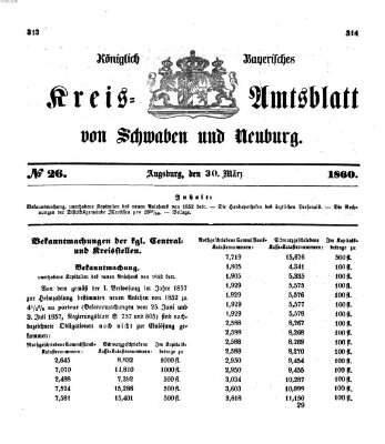 Königlich Bayerisches Kreis-Amtsblatt von Schwaben und Neuburg Freitag 30. März 1860