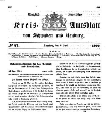 Königlich Bayerisches Kreis-Amtsblatt von Schwaben und Neuburg Freitag 8. Juni 1860