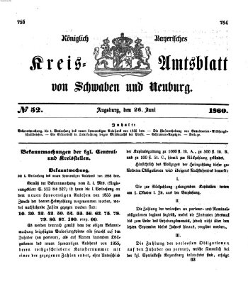 Königlich Bayerisches Kreis-Amtsblatt von Schwaben und Neuburg Dienstag 26. Juni 1860