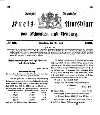 Königlich Bayerisches Kreis-Amtsblatt von Schwaben und Neuburg Dienstag 24. Juli 1860