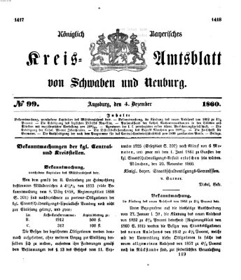 Königlich Bayerisches Kreis-Amtsblatt von Schwaben und Neuburg Dienstag 4. Dezember 1860