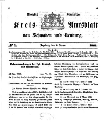 Königlich Bayerisches Kreis-Amtsblatt von Schwaben und Neuburg Mittwoch 2. Januar 1861