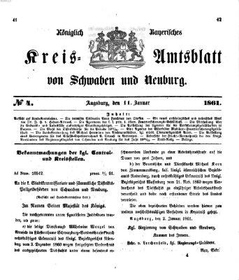 Königlich Bayerisches Kreis-Amtsblatt von Schwaben und Neuburg Freitag 11. Januar 1861