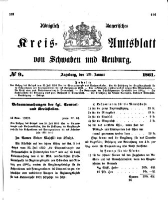 Königlich Bayerisches Kreis-Amtsblatt von Schwaben und Neuburg Dienstag 29. Januar 1861