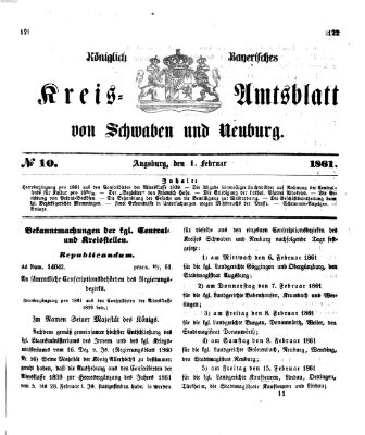 Königlich Bayerisches Kreis-Amtsblatt von Schwaben und Neuburg Freitag 1. Februar 1861