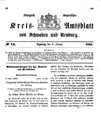 Königlich Bayerisches Kreis-Amtsblatt von Schwaben und Neuburg Freitag 8. Februar 1861