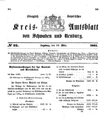 Königlich Bayerisches Kreis-Amtsblatt von Schwaben und Neuburg Freitag 15. März 1861