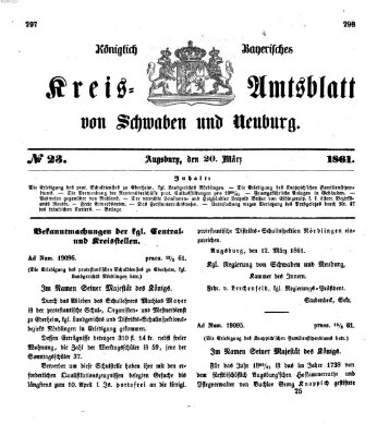 Königlich Bayerisches Kreis-Amtsblatt von Schwaben und Neuburg Mittwoch 20. März 1861