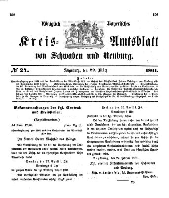 Königlich Bayerisches Kreis-Amtsblatt von Schwaben und Neuburg Freitag 22. März 1861