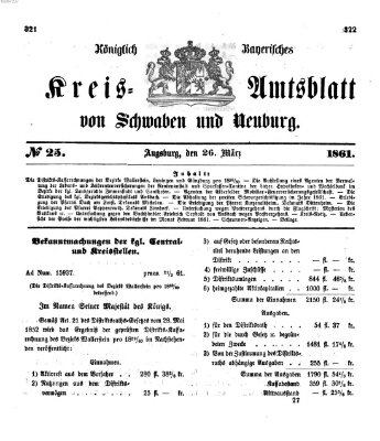 Königlich Bayerisches Kreis-Amtsblatt von Schwaben und Neuburg Dienstag 26. März 1861