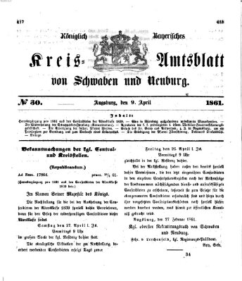 Königlich Bayerisches Kreis-Amtsblatt von Schwaben und Neuburg Dienstag 9. April 1861