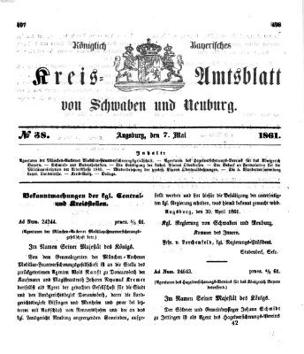 Königlich Bayerisches Kreis-Amtsblatt von Schwaben und Neuburg Dienstag 7. Mai 1861