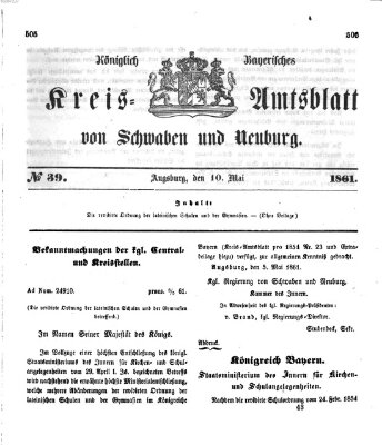 Königlich Bayerisches Kreis-Amtsblatt von Schwaben und Neuburg Freitag 10. Mai 1861