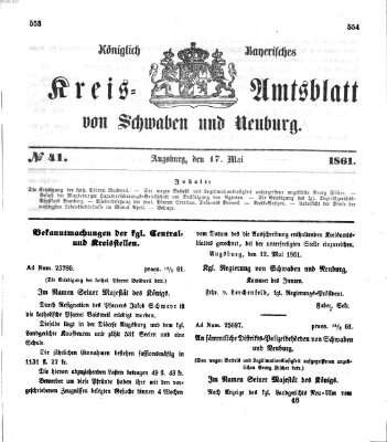 Königlich Bayerisches Kreis-Amtsblatt von Schwaben und Neuburg Freitag 17. Mai 1861