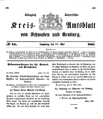 Königlich Bayerisches Kreis-Amtsblatt von Schwaben und Neuburg Freitag 31. Mai 1861