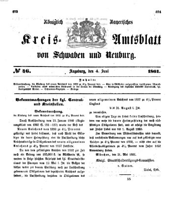 Königlich Bayerisches Kreis-Amtsblatt von Schwaben und Neuburg Dienstag 4. Juni 1861