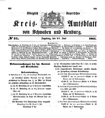 Königlich Bayerisches Kreis-Amtsblatt von Schwaben und Neuburg Freitag 21. Juni 1861