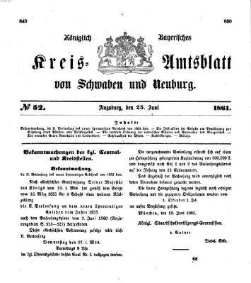 Königlich Bayerisches Kreis-Amtsblatt von Schwaben und Neuburg Dienstag 25. Juni 1861